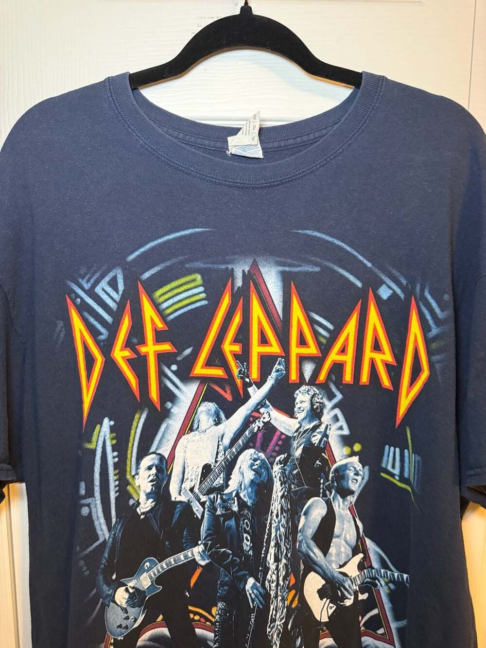 Def Leppard Band Concert Rock Tour 2015 Navy T-Shirt XL